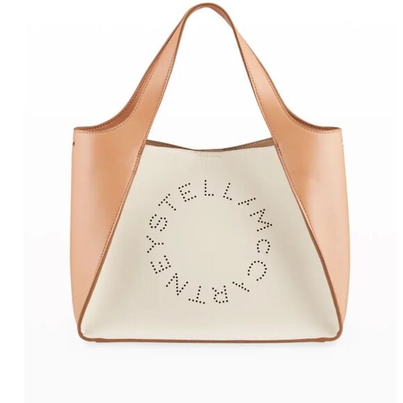 Stella McCartney Alter Bicolor Perforated Logo Tote Bag - Picture 1 of 16